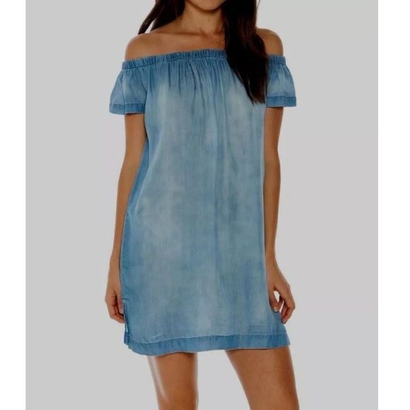 Cloth & Stone Off The Shoulder Chambray Dress - Picture 2 of 8